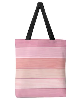 Женская холщовая сумка-тоут из карамельно-розового дерева большой емкости для покупок, многоразовые студенческие сумки из эко-кожи на плечо