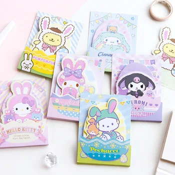 Вырезать Sanrio Hello Kitty Kuromi Easter Пасхальное Яйцо Блокнот Для Сообщений Бумага Для Заметок Школьные Принадлежности