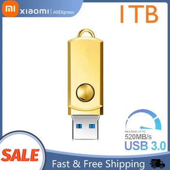 2023 Xiaomi U Disk Флэш-Накопитель Металлический Оригинальный SSD USB 3.1 2TB Pen Drive Key 1TB OTG 512GB Высокоскоростной Мини-Накопитель Большой емкости