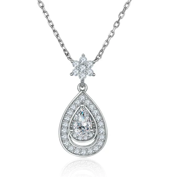Подвеска с цирконом в форме груши, серебряное ожерелье в форме капли воды, женская индивидуальность, цепочка на ключицу, легкая роскошь
