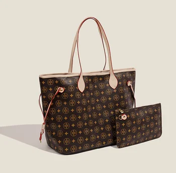 Новая сумка-тоут с женским принтом, комплект из двух предметов большой емкости, женская сумка для покупок, сумка для мамы