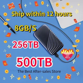 256 ТБ 2023 SSD Внешний Портативный Высокоскоростной твердотельный накопитель SSD 500 ГБ 1 ТБ 2 ТБ 32 ТБ Жесткий Диск USB 3.1 Интерфейс для Компьютерных Ноутбуков