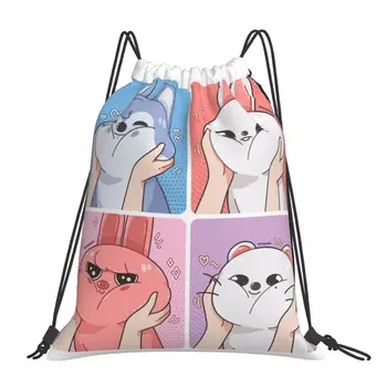 Рюкзаки Stray Kids-wolf-chan Skzoo Face, портативные сумки на шнурке, карманные сумки для мелочей, сумки для книг для путешествий