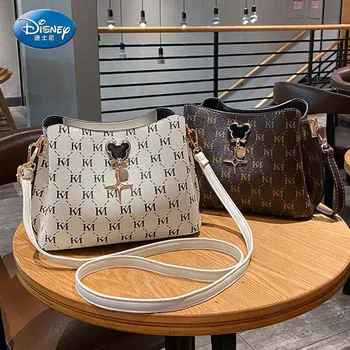Модная женская сумка Disney Mickey, Высококачественная сумка Большой емкости, Роскошная женская сумка высокого класса на одно плечо, сумка-мессенджер