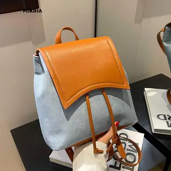 Джинсовый рюкзак, роскошные дизайнерские модные сумки для путешествий, универсальные сумки для женщин, летние повседневные винтажные сумки через плечо в простом стиле 2023 г.