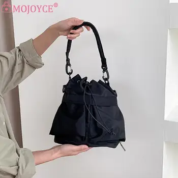 Женская сумка через плечо, роскошная дизайнерская нейлоновая сумка через плечо, сумка-тоут большой емкости, сумка на шнурке, простая женская сумка для пригородных поездок.