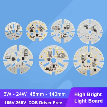 Светодиодный чип DOB без драйвера переменного тока 220 В, белая теплая трехцветная лампа мощностью 4000 К, настольная лампа с круглым источником света