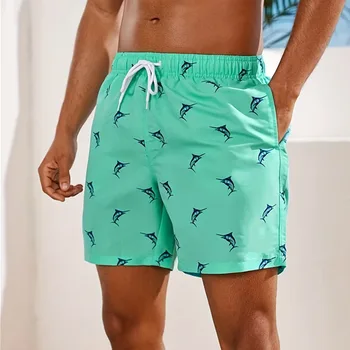 Мужские пляжные шорты с 3D принтом, мужские шорты с красочным рисунком, купальники, пляжные брюки, Эластичная сетчатая подкладка на шнурке, весна и лето