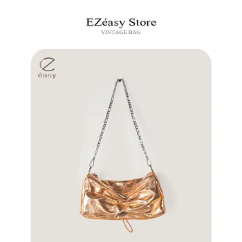 EZeasy Light, роскошные дизайнерские сумки для женщин, женская сумка из блестящей мягкой кожи, плиссированная облачная сумка, сумка через плечо, сумка через плечо