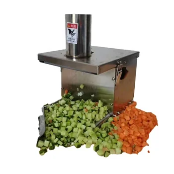 Коммерческая машина для нарезки редиса, картофеля, огурцов, Электрическая машина для нарезки фруктов и овощей кубиками из нержавеющей стали
