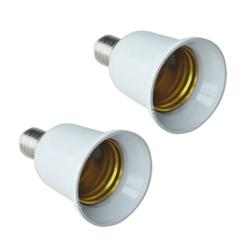 2X Удлиненная база от E14 до E27 Светодиодная Лампочка CFL Адаптер для лампы Конвертер Гнездо для винта