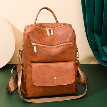 Женские рюкзаки, модная сумка через плечо, женский рюкзак большой емкости, женский дорожный рюкзак, школьная сумка для женщин и девочек из искусственной кожи