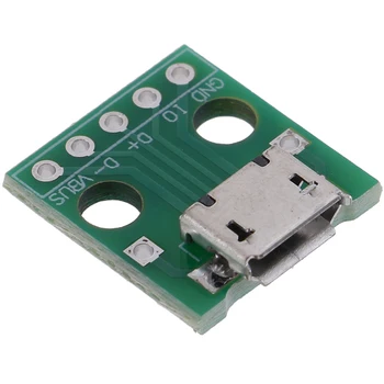 10шт MICRO USB к DIP Адаптеру 5-Контактный Разъем PCB Преобразователь Платы