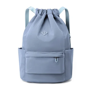 Модный рюкзак на шнурке для женщин, высококачественный школьный рюкзак из прочной мягкой ткани, нейлоновый рюкзак для покупок большой емкости