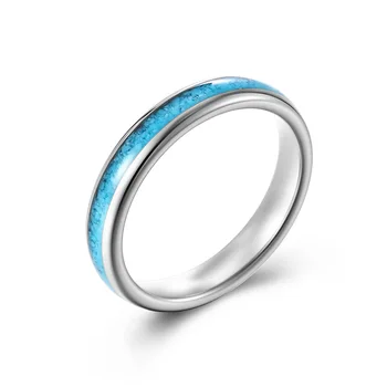 Кольцо из карбида вольфрама NUNCAD 4 мм, стальное обручальное кольцо, бирюзовое женское кольцо, удобная посадка, размер 5-10