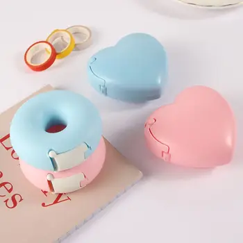 Резак для ленты карамельного цвета Дизайн Пластикового держателя ленты в форме пончика в форме сердечка, легко поддающегося прививке, прочный