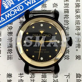 ручные механические женские часы SHANGHAI DIAMOND 30 мм, 17-миллиметровый черный циферблат, черный корпус