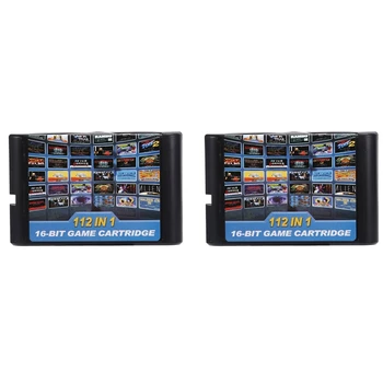 Игровой картридж 2X 112 В 1, 16-битный игровой картридж для Sega Megadrive, игровой картридж Genesis для PAL и NTSC