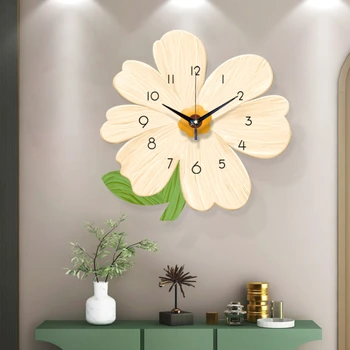 Новый обеденный стол, часы Cream Breeze Flower, настенные часы, украшение гостиной, современные минималистичные часы для домашнего использования