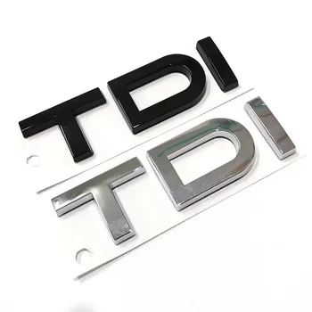 3D ABS Серебристо-черный логотип Эмблема TDI Значок на крыле автомобиля Наклейка на багажник для Audi TDI Аксессуары Stikcer