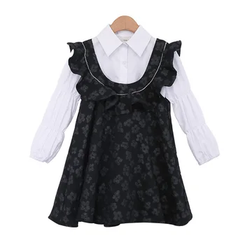 Комплект праздничного платья для девочек-подростков 8 10 12 лет, элегантная белая блузка, черные юбки, детские костюмы для вечеринок