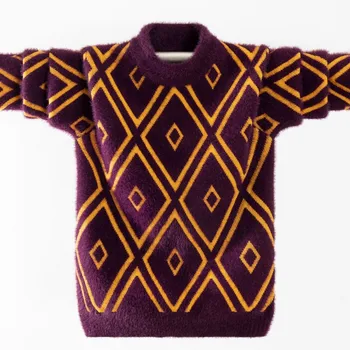 Шерстяной свитер для мальчиков, вязаный крючком, хлопчатобумажное вязание 2023 года, в наличии Теплые весенне-зимние топы для подростков, детская одежда