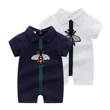 Новый летний модный детский костюм ropa bebe, хлопчатобумажная одежда с коротким рукавом, комбинезон для новорожденных мальчиков и девочек, комбинезон 0-18 месяцев