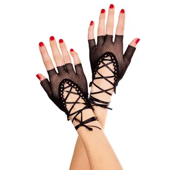 Женские сетчатые перчатки с отверстиями Сексуальные панк-готические женские танцевальные костюмы 80-х годов