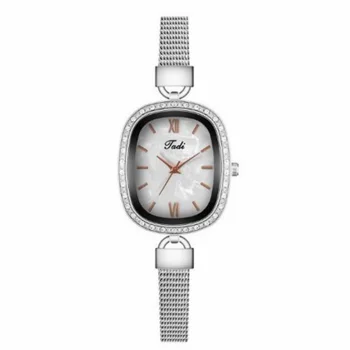 Женские часы с тонким серебристым жемчугом, роскошные женские кварцевые часы со стразами в подарок, Relogio Feminino New