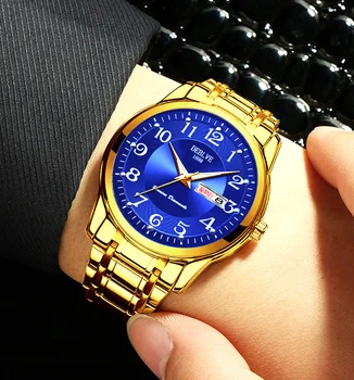 Мужские часы Hot Week Business Classic, водонепроницаемые кварцевые наручные часы со светящимся номером и часы Relógio Masculino