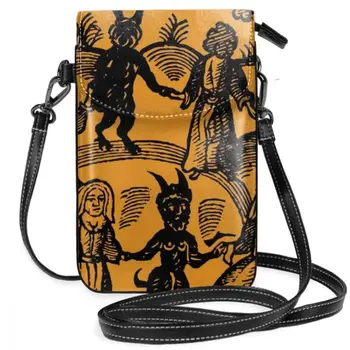 Сумка Satan Dance With The Devil, кожаная сумка через плечо, универсальные женские сумки, подростковая тонкая сумочка с высококачественным принтом.