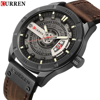 Роскошные часы бренда CURREN, мужские военные спортивные часы, мужские кварцевые часы с датой, мужские повседневные кожаные наручные часы Relogio Masculino