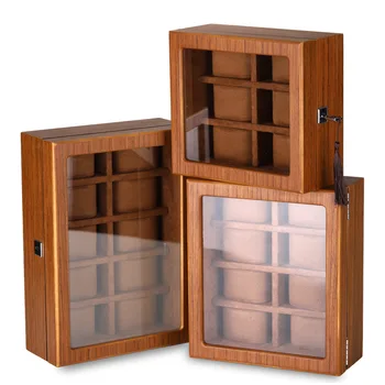 Новая деревянная коробка для часов с матовой текстурой дерева, Запирающиеся коробки для часов, коробка-органайзер для хранения, витрина с дисплеем До 18 часов для подарков