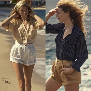 Женские винтажные облегающие шорты-карго с завитками по краю