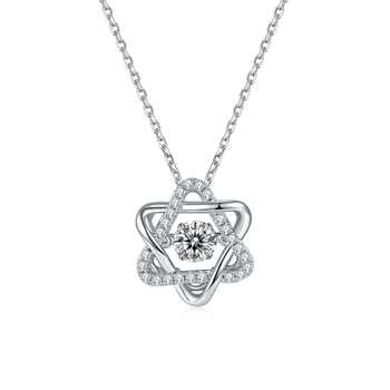 S925 Стерлинговое серебро, муассанит, Круглые подвески с драгоценным камнем 5,0 мм, ожерелья с бриллиантом 0,5 карата D-образного цвета для женщин, Свадебный подарок