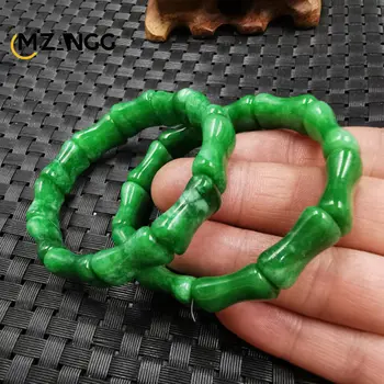 Фестивальный браслет из натурального жадеита и сухого зеленого бамбука Yang Green Jade, цепочка модных украшений ручной работы для мужчин и женщин