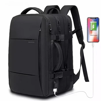 Рюкзак для путешествий, мужской деловой рюкзак, школьная расширяемая USB-сумка для ноутбука большой емкости 17,3, Водонепроницаемый модный рюкзак