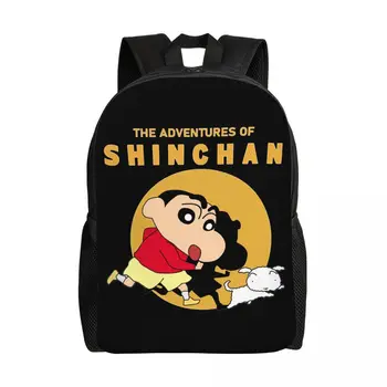 Рюкзак для ноутбука с героями мультфильмов Adventures Of Shinchan, мужская и женская повседневная сумка для книг, сумки для студентов колледжа
