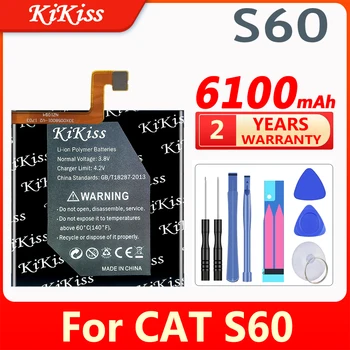 KiKiss Сменный аккумулятор емкостью 6100 мАч для Caterpillar Cat S60 APP-12F-F57571-CGX-111 Батарейки Bateria + Подарочные инструменты