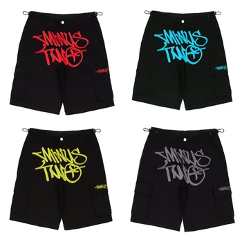 Летние шорты-карго Минус Два Y2k Повседневная уличная одежда в стиле хип-хоп, спортивные джинсы для спортзала, мужские панталоны, спортивные штаны, минус два мужских шорта, брюки