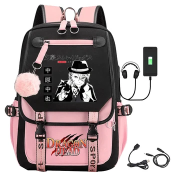 Bungo Бродячие собаки Аниме USB-порт, рюкзак, нейлоновая школьная книга, дорожные сумки для студентов, ноутбук, повседневная большая сумка-мессенджер
