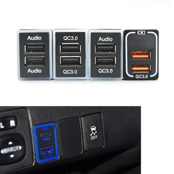 1pc 12V Быстрое Автомобильное Зарядное Устройство TYPE-C PD QC3.0 USB Интерфейсная Розетка Быстрое Автомобильное Зарядное Устройство Для Toyota Corolla levin Prado FJ Cruiser